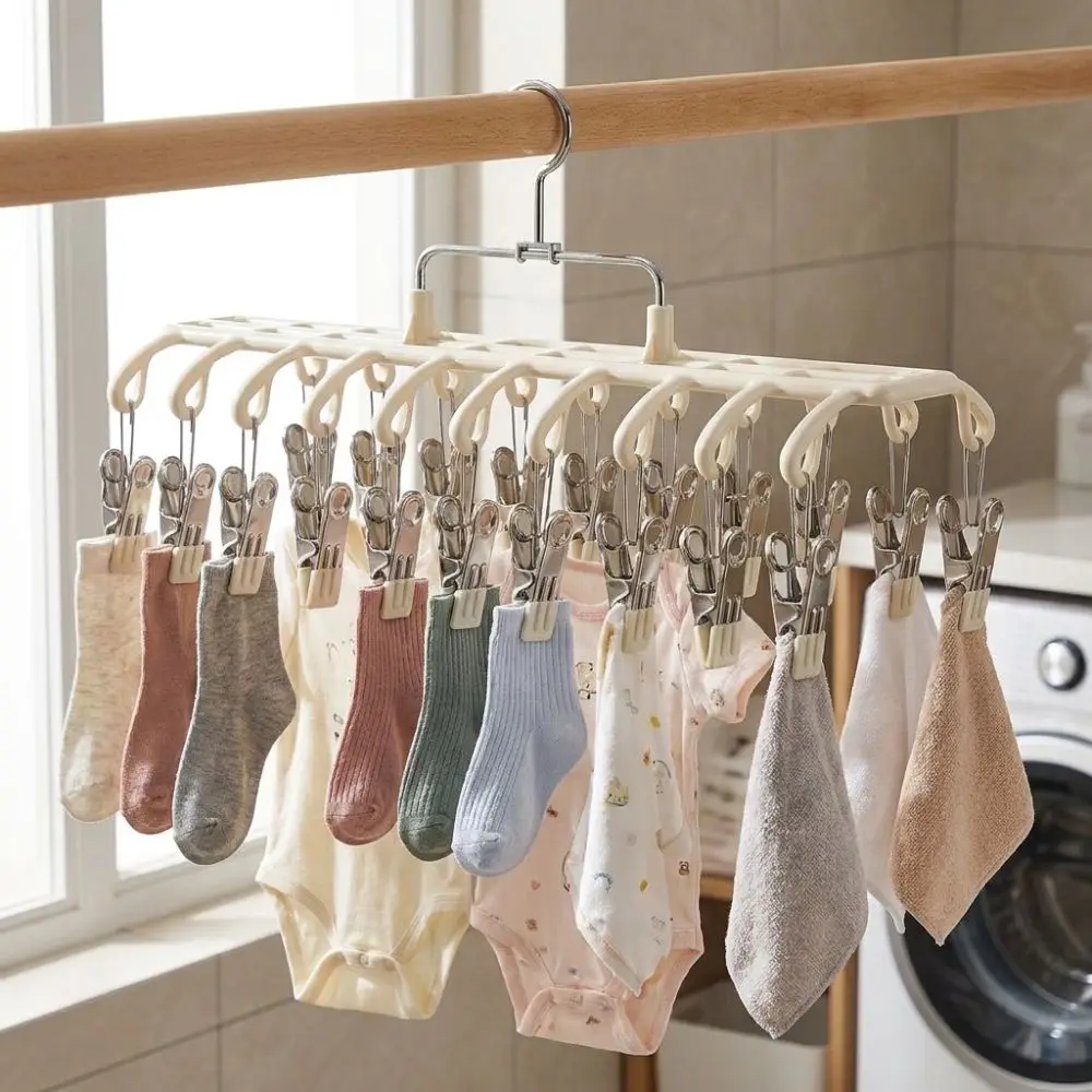 20 Clips Drying Clothes Hanger Non-marking Anti-Slip Sock Underwear Rack Corrosion-Resistant Rustproof Camisole Bra Clips