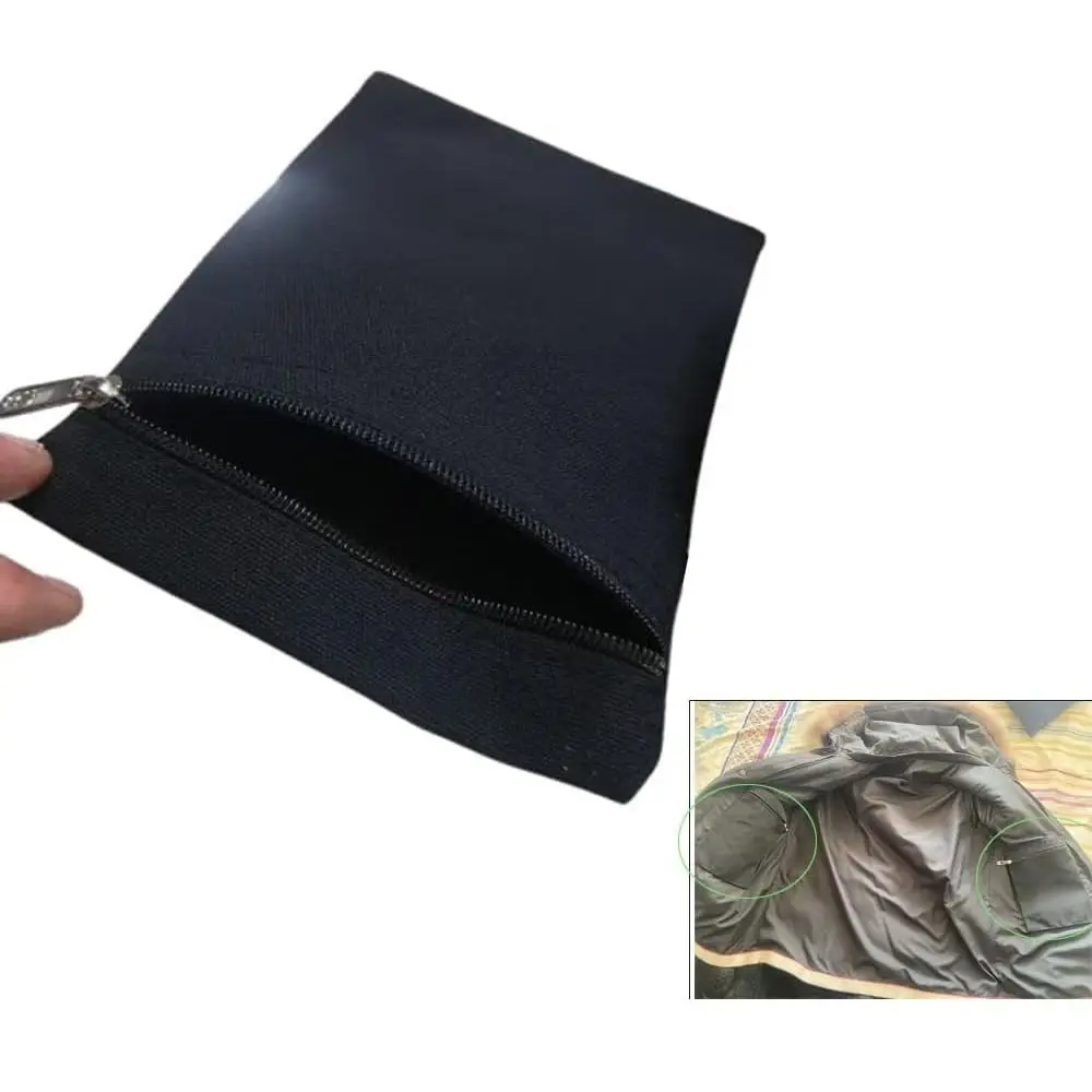 New with Zipper Sew-in Side Hidden Pocket Polyester Durable Inside Security Pocket Solid Color Travel Wallet Pouch view 4