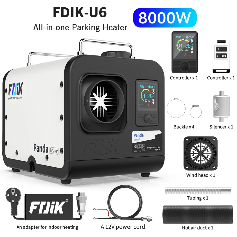 FDIK U6 Pro Dieselheizung 8KW 12V 24V 220V Standheizung mit geräuscharmer Pumpe, tragbare Heizung für Camping, Lager, LKW, Boot – Detail 6