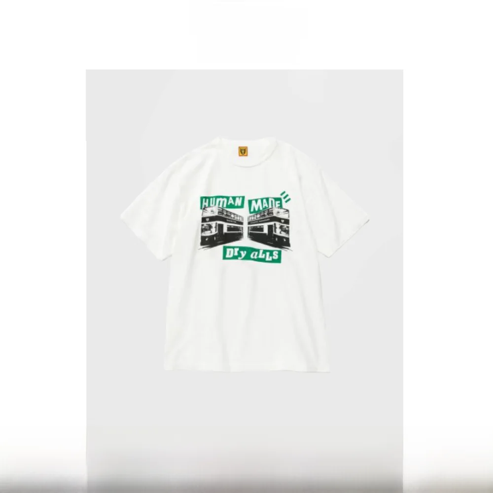 

Creative Double Deer Bus ort Sve T irt Loose Fit Ci Walk Casual Wear round Ne mid Length for Women Summer Wear