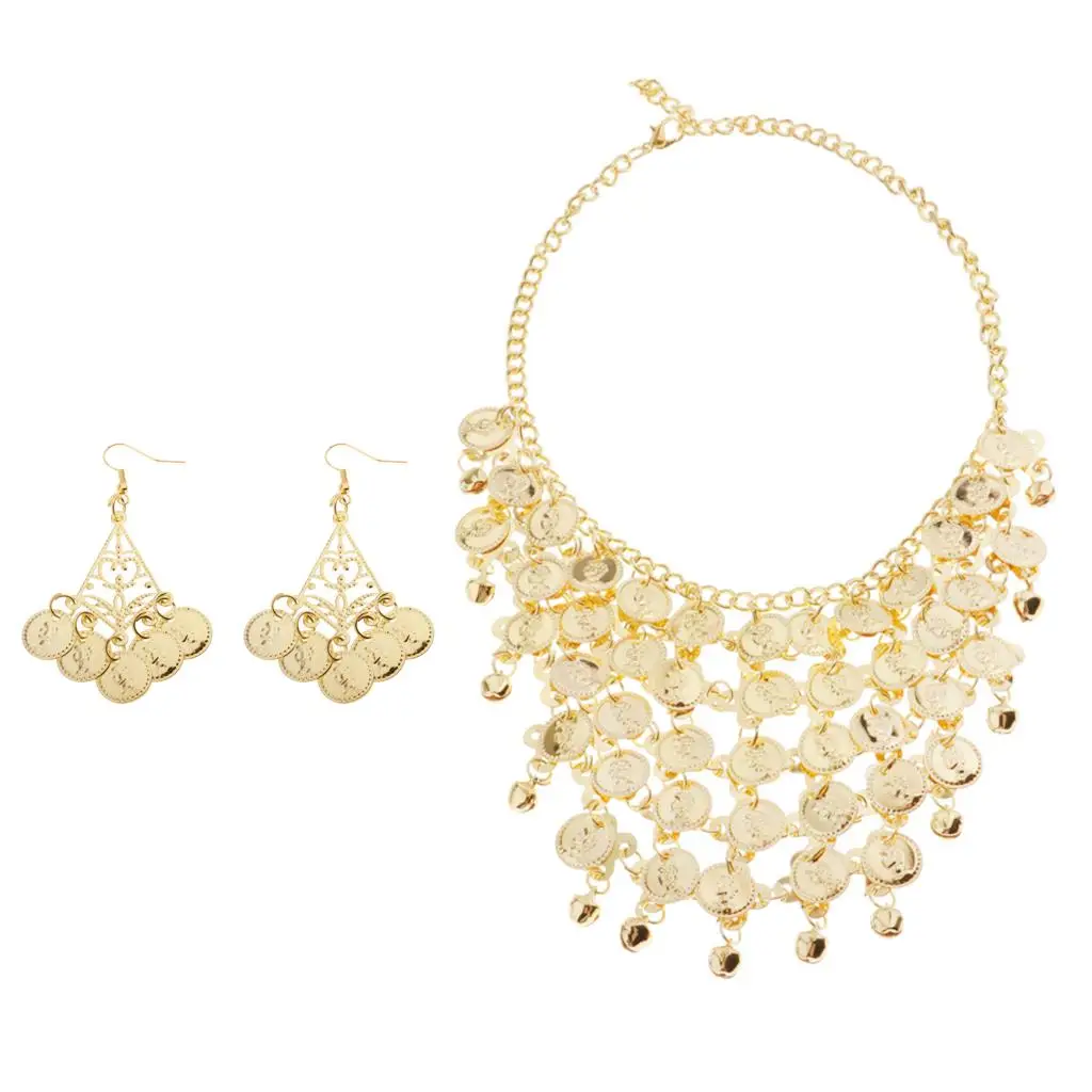Belly Dance Jewelry Set Necklace Earrings Party Stage Performance