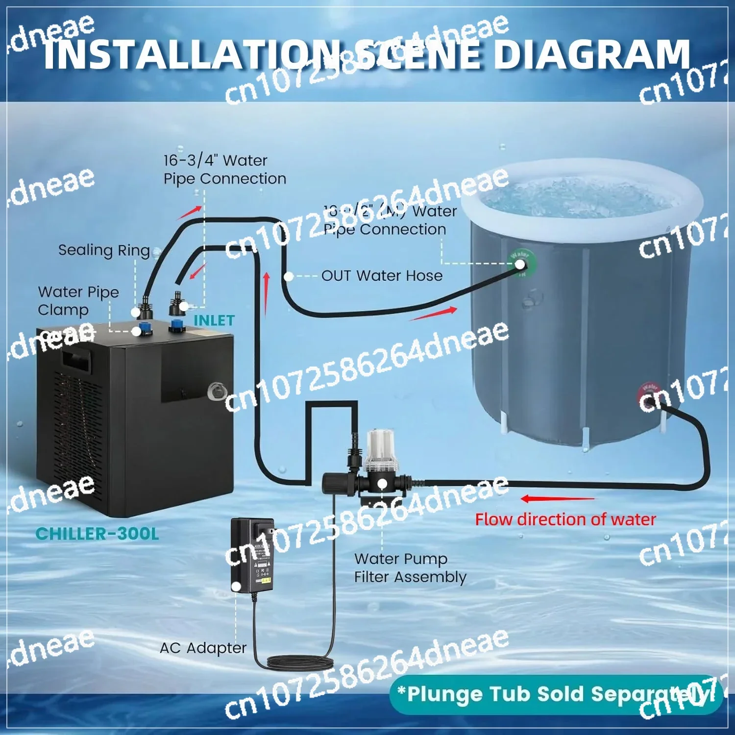 

intelligent chiller with external filter ice bath chiller LG-CY300 Sports physiotherapy household
