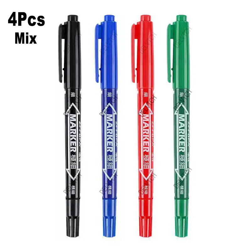 4/8Pcs Dual Tip Waterproof Oil Ink Permanent Paint Art Marker Fineliner Pen 0.5mm 1.0mm Office School Writing Drawing Stationery - Image 4