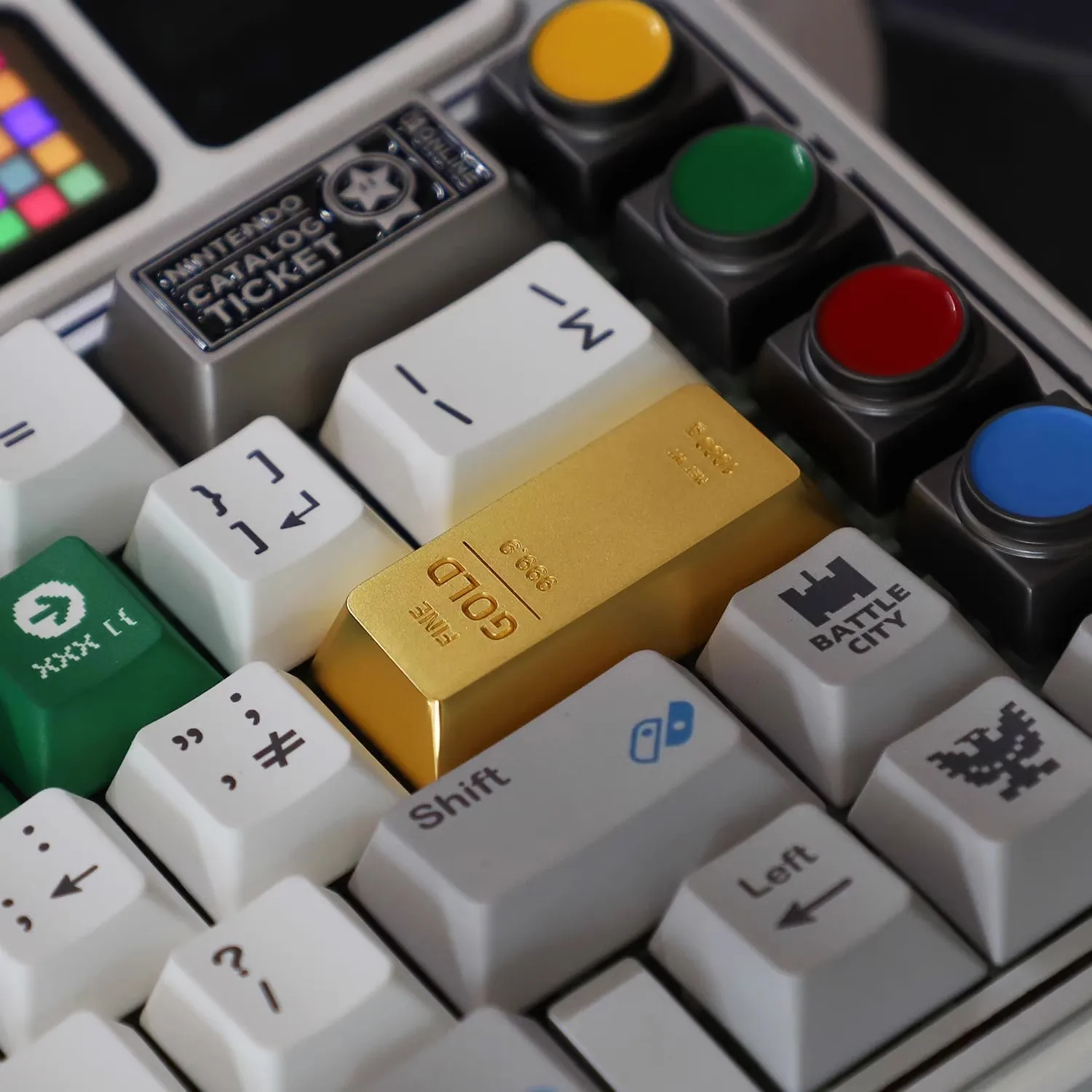 Teclas doradas de aleación de Zinc, tapa de llave artesanal de aluminio y Metal personalizada, teclas de perfil de cereza, tapa de teclado mecánico, accesorios para juegos