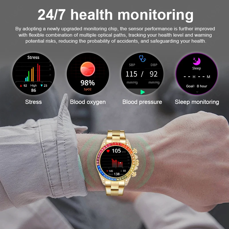 Bluetooth Call Luxury Smart Watch Men Sports Tracker Health Monitor Men Waterproof Smartwatch 466*466 HD AMOLED Screen Watches