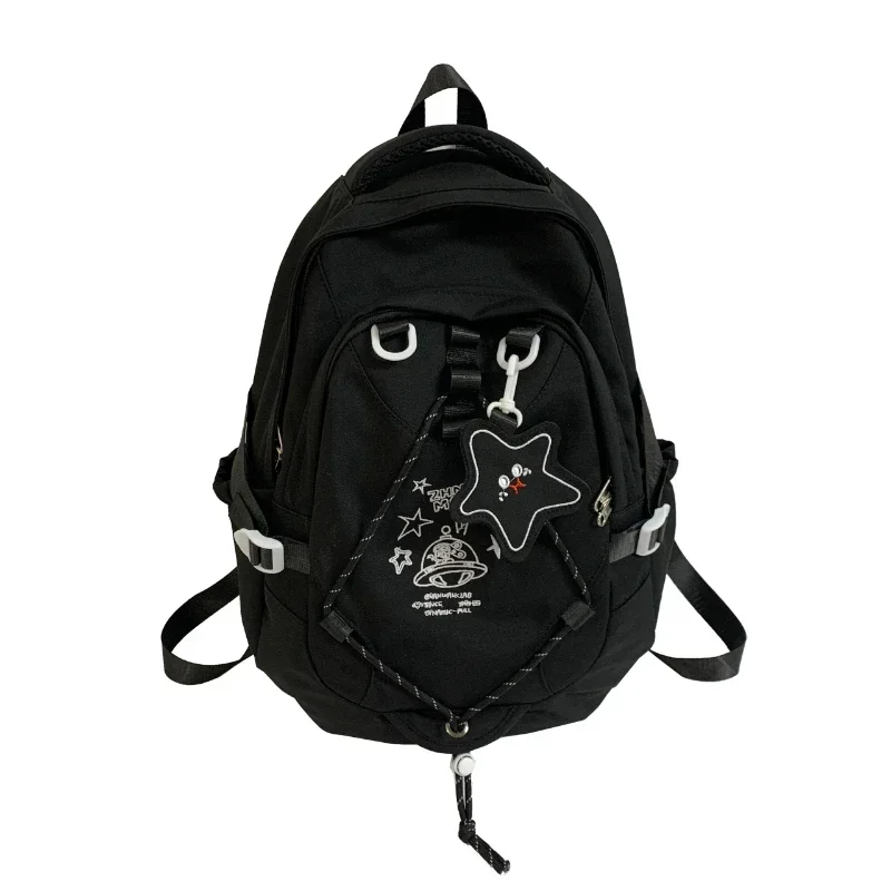 حقائب ظهر وردية ذات سعة كبيرة حقيبة مصممة فاخرة للنساء حقائب مدرسية بسحاب أكسفورد مطرزة حقيبة كتف كورية مقاومة للماء