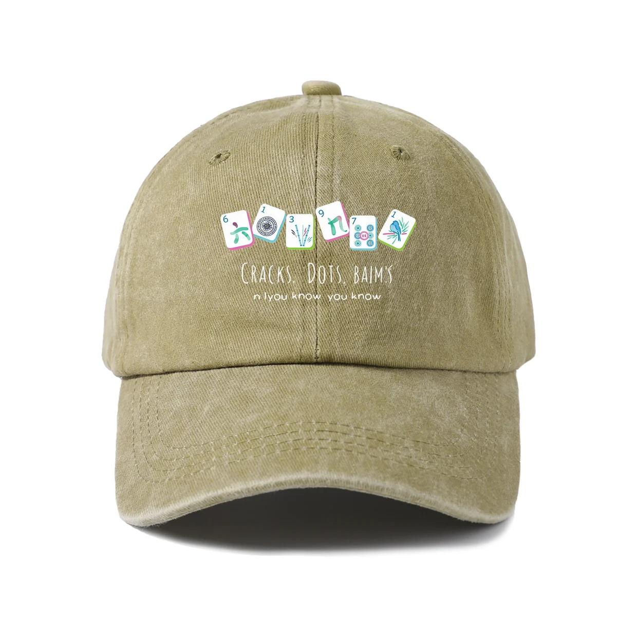 Retro Typography Graphic Graphic Baseball Cap, Vintage Washed Adjustable Unisex Dad Hat, Casual Gift