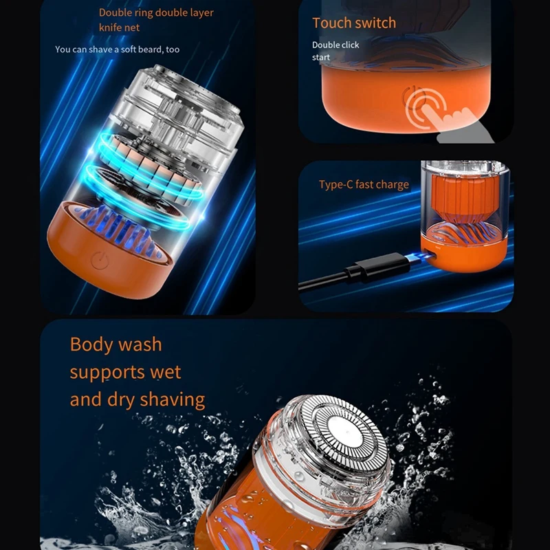 Mini Portable Electric Shaver Trimmer Rechargeable Electric Beard Scraper Knife For Men's Travel Razor-ABLE