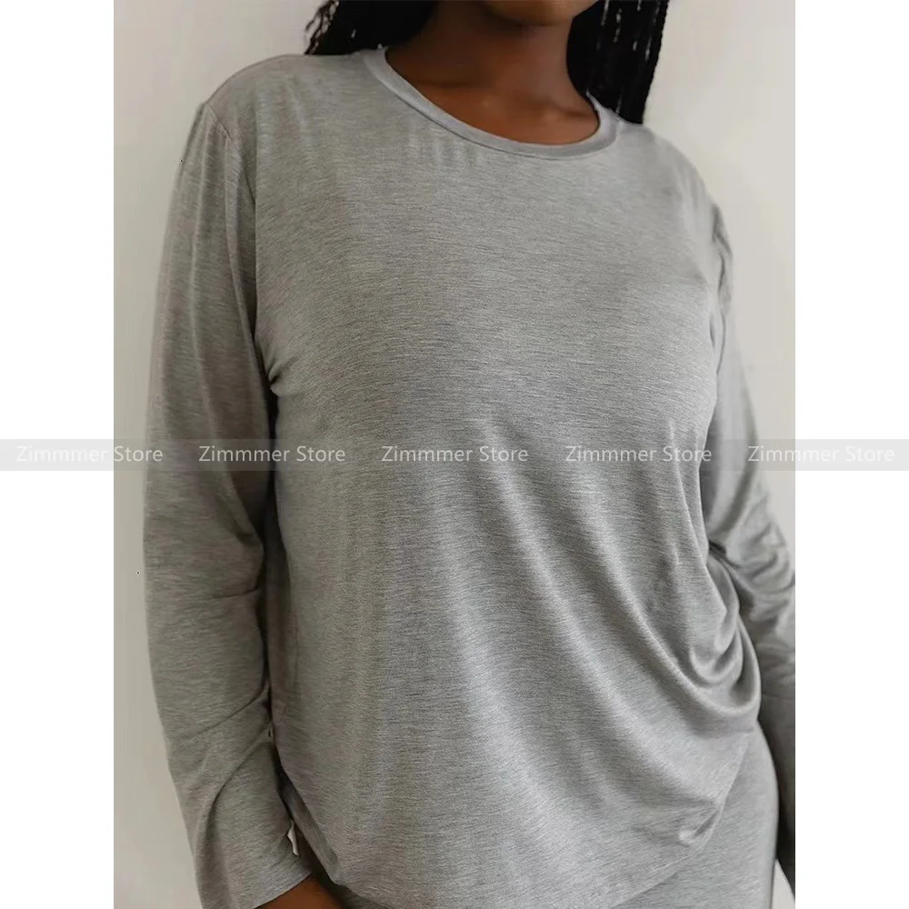 

24 Early Autumn New Simple and Versatile Solid Color Round Neck Long Sleeve Bottom T-shirt Top