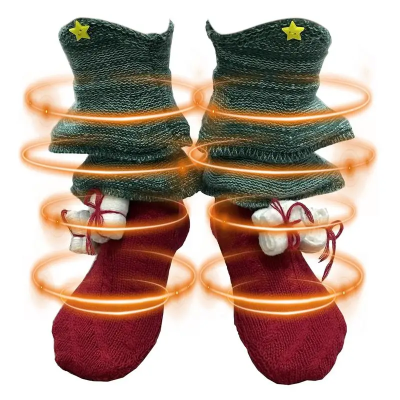 Christmas Slipper Socks Adult Christmas Holiday Knit Socks Thermal Christmas Women Soft Lined Sock For Christmas Winter Party