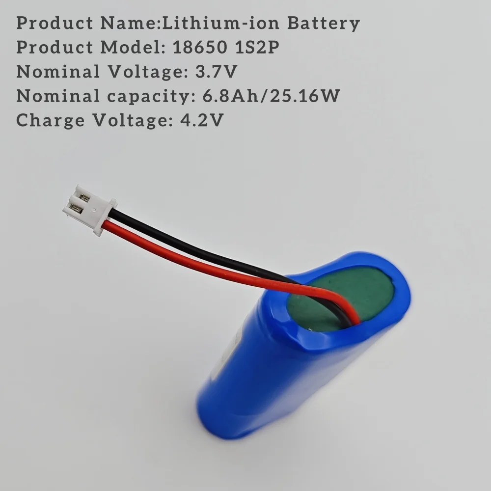 18650 3.7 فولت 6800 مللي أمبير بطارية ليثيوم قابلة للشحن مكبر الصوت المتكلم أضواء LED لوح حماية + XH2.54-2P التوصيل #4