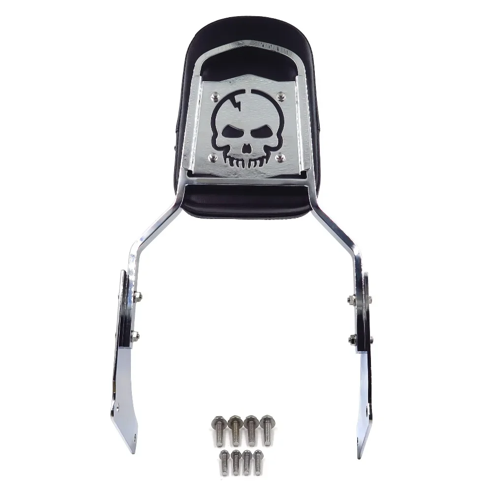 Chrome Motorcycle Skull Backrest Sissy Bar Pad for Honda Shadow ACE 1100,Shadow Tourer,Shadow Sabre