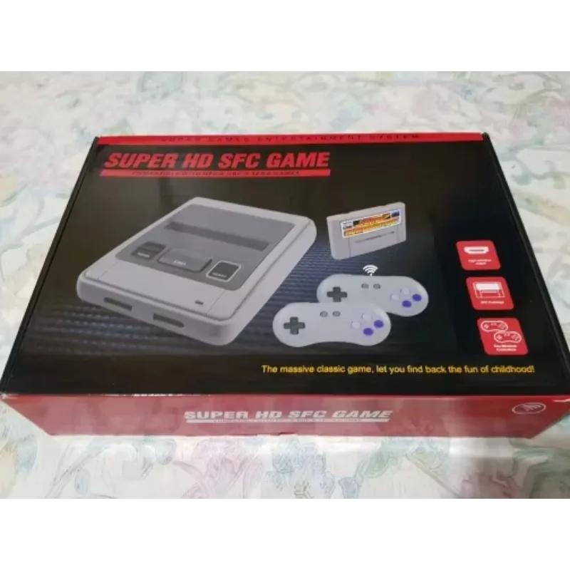 For SFC52HD Super Retro Hardware Game Console Play For SFC/SNES Game Cartridge Two Controllers Free 350 Games Card Original Size