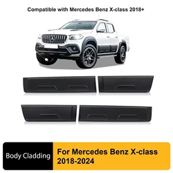 Matte Black Car Side Door Molding Body Cladding For Mercedes Benz X-class 2018 2019 2020 2021 2022 2023