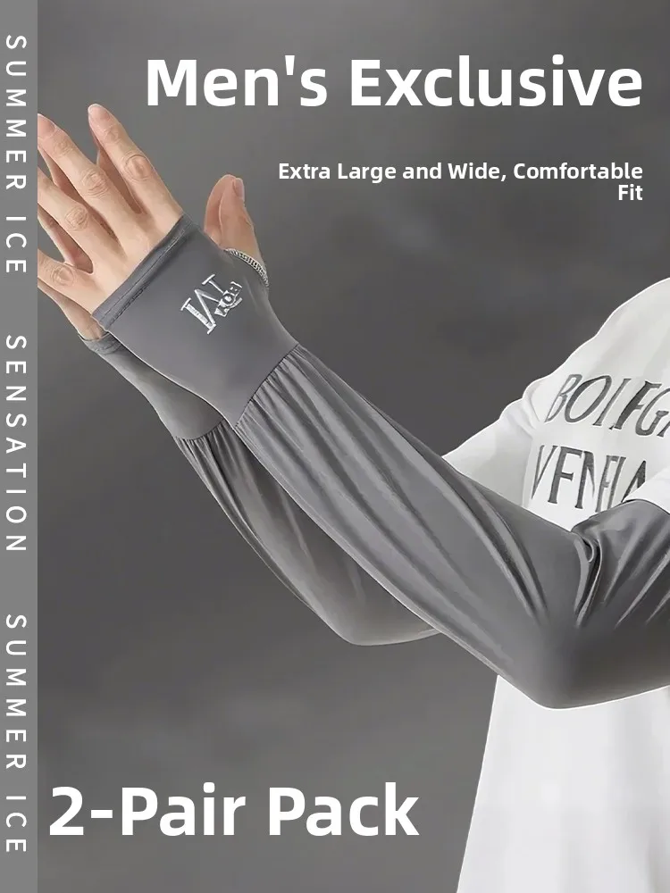 Loose Ice Silk Sun Protection Arm Sleeves for Men And Women Driving Fishing Gloves New 2026 Style Ice Sleeve Gloves