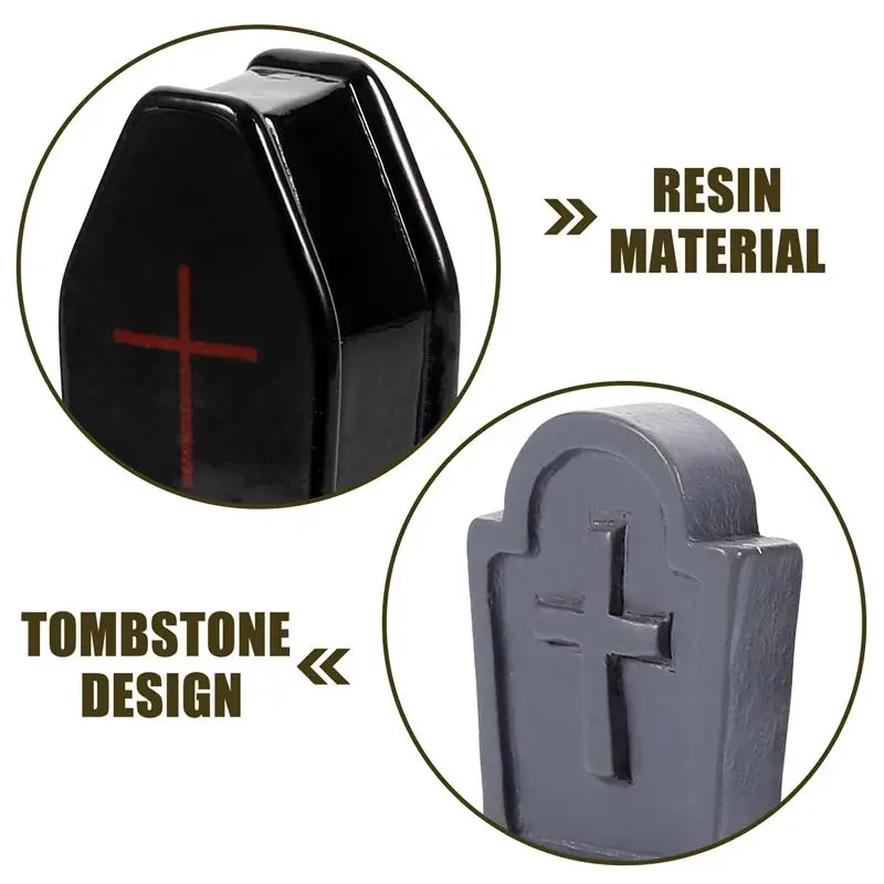 20 قطعة صندوق نعش الهالوين شواهد القبور الصغيرة زخرفة شواهد القبور الزخرفية هالوين مسكون ديكور المنزل صناديق التابوت شواهد القبور