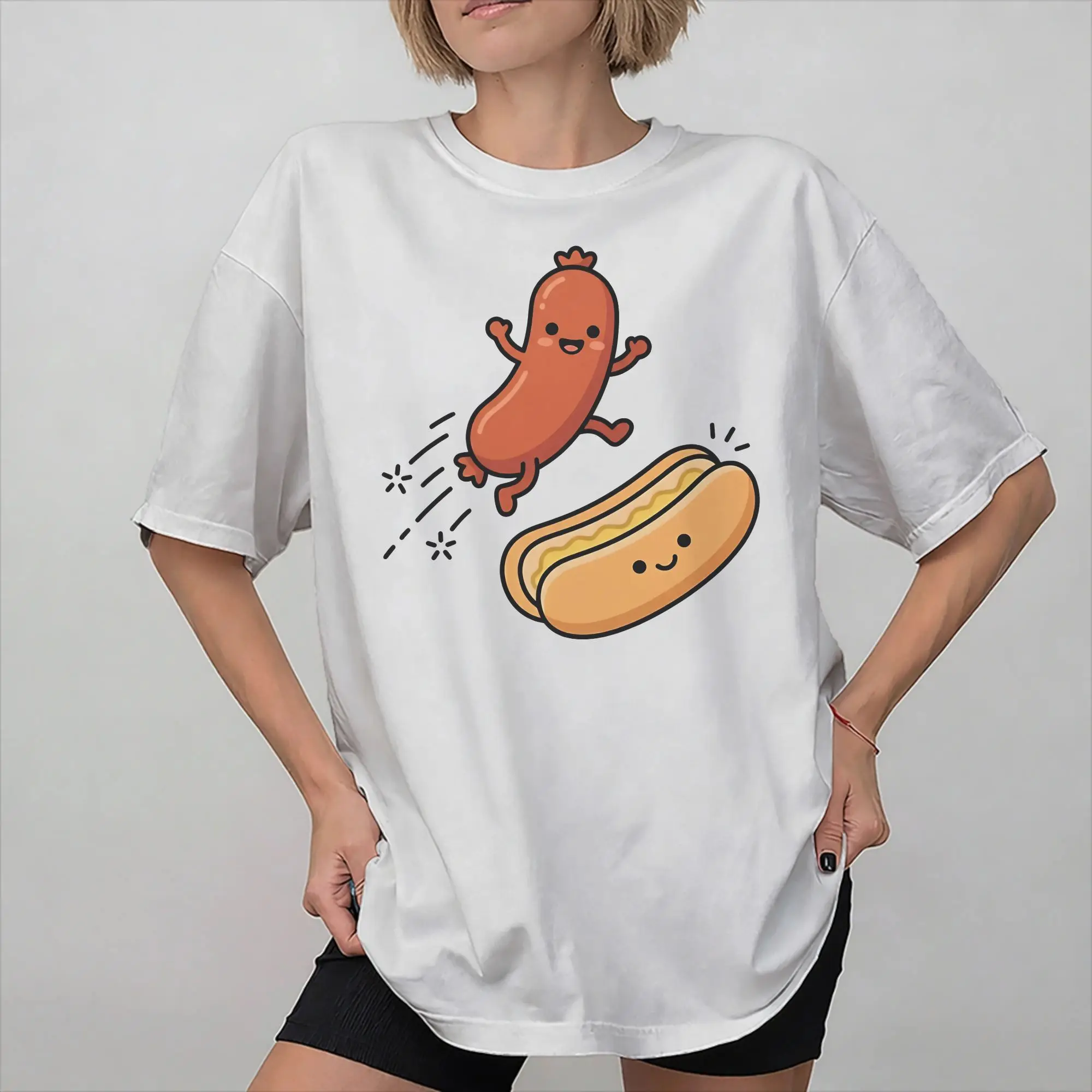 Mens Womens Suns Out Buns Out Funny Hot Dog Food Lover Shirt 100% Cotton Graphic Printing T-Shirt  Clothing Outfits