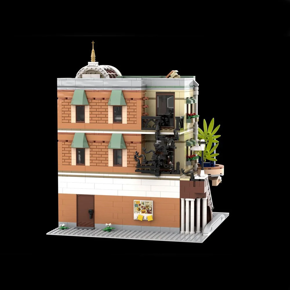 MOC Building Blocks Modular 3in1 Boutique Hotel Alternative Downtown Bar Bricks Creative Assembly DIY Kid Holiday Toy Gift 10297