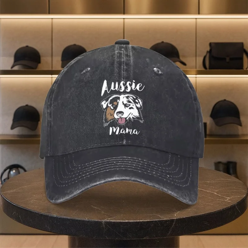 Australian Shepherd Head Print Unisex Baseball Cap Duckbill Golf Outdoor Casual Wear