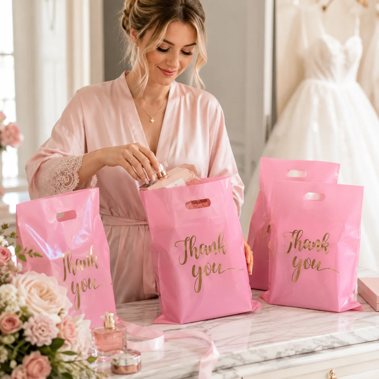 22pcs Thank You Handbags,Thank You Bag, Gift Packaging Bag, Wedding Bride Party Decoration, Birthday Party Decoration supplies