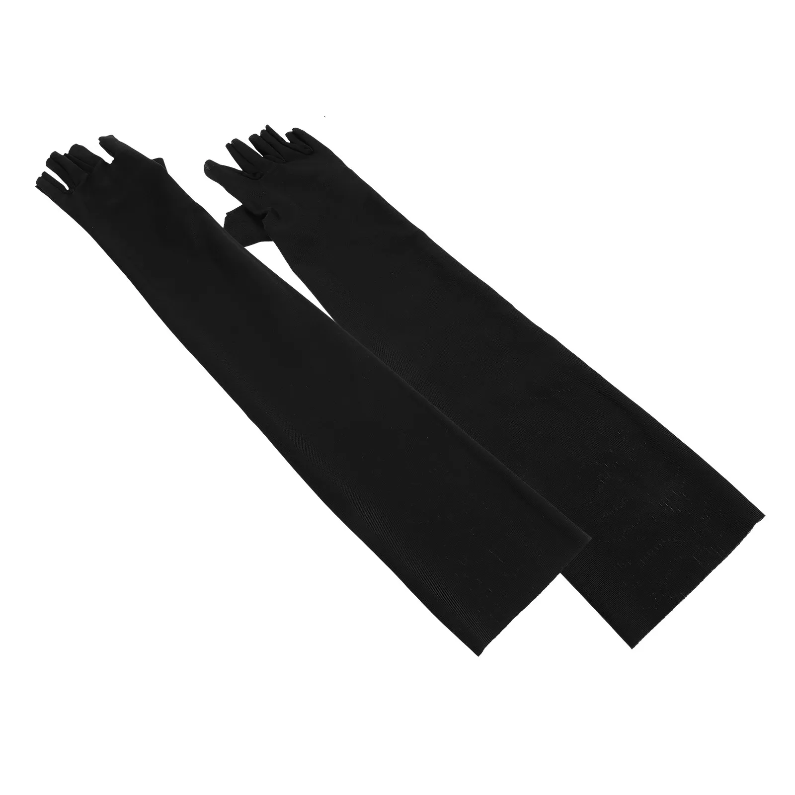 2Pcs Uv Ice Silk Arm Sleeves Fingerless Cooling Compression Arm Guards for Women Men Cycling Driving Fishing