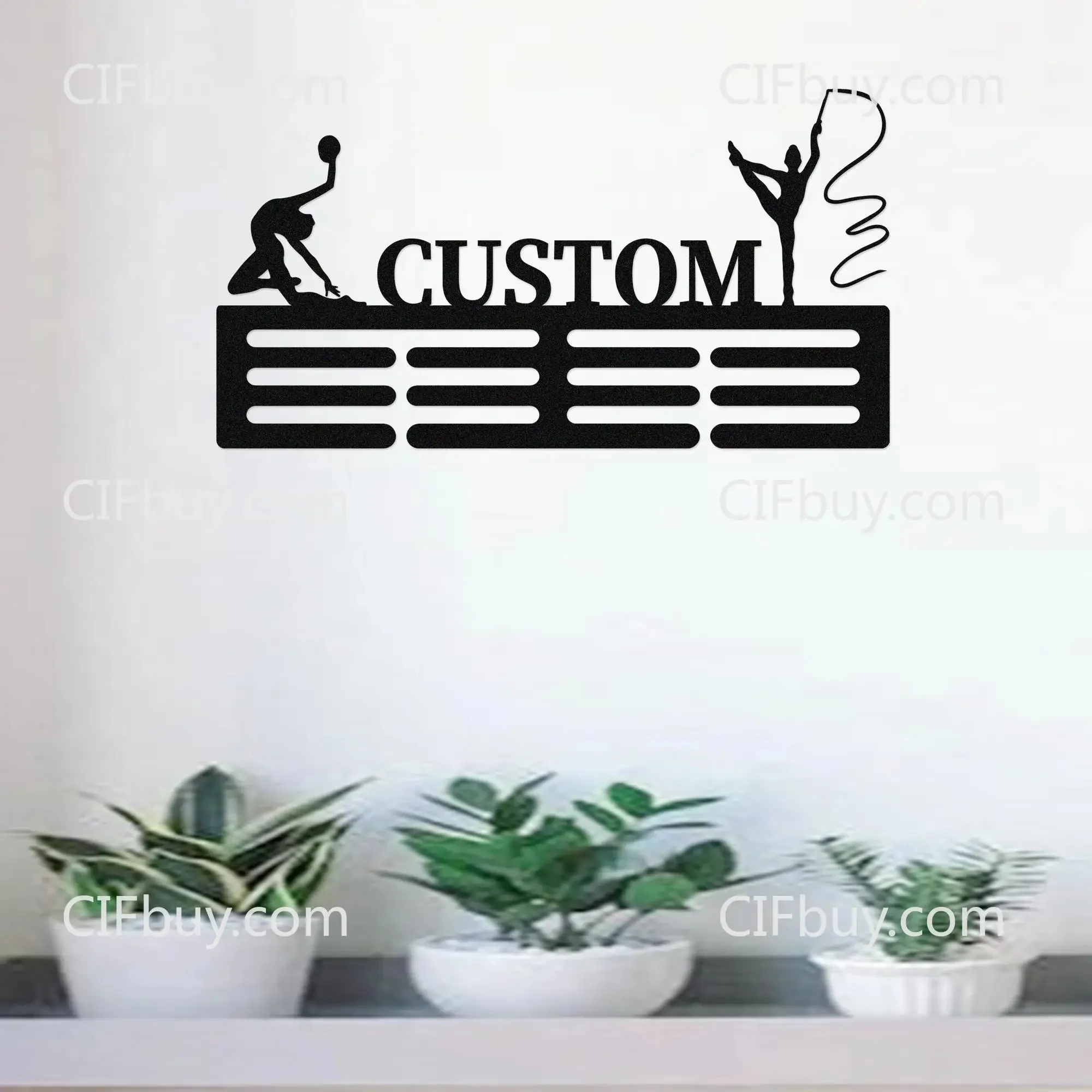 CIFbuy Custom Gymnastics Medal Hanger,12 Rungs, Personalized Sports Award Wall Display (Only For Decoration) - view 6