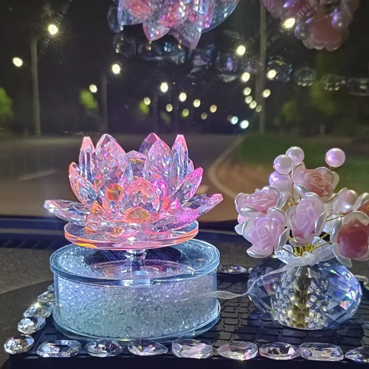 Luxury Solar Crystal Lotus Car Perfume | Muse Decorations