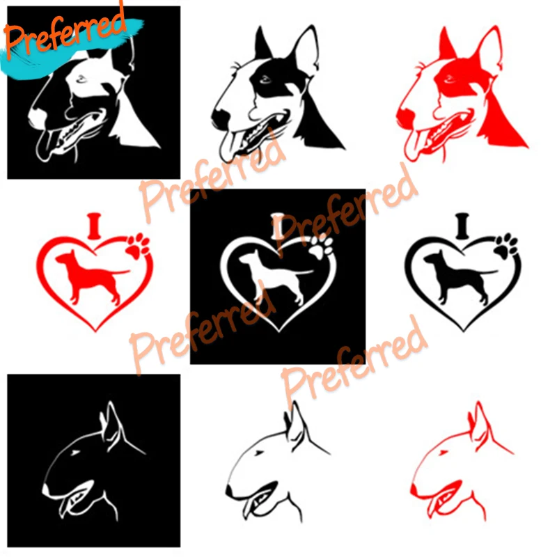 

Boutique Decals I Love My Bull Terrier Car Stickers Car Exterior Accessories Funny Styling Detachable Laptop Truck Vinyl Decals