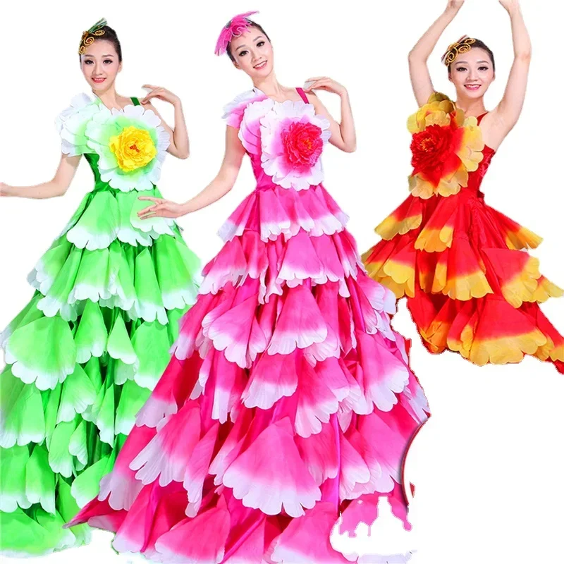 Kostiumy do występów tanecznych Kostiumy sceniczne dla dorosłych Chorus Tance otwierające Spódnice typu swing Spódnice z płatkami Kostiumy Długie spódnice damskie