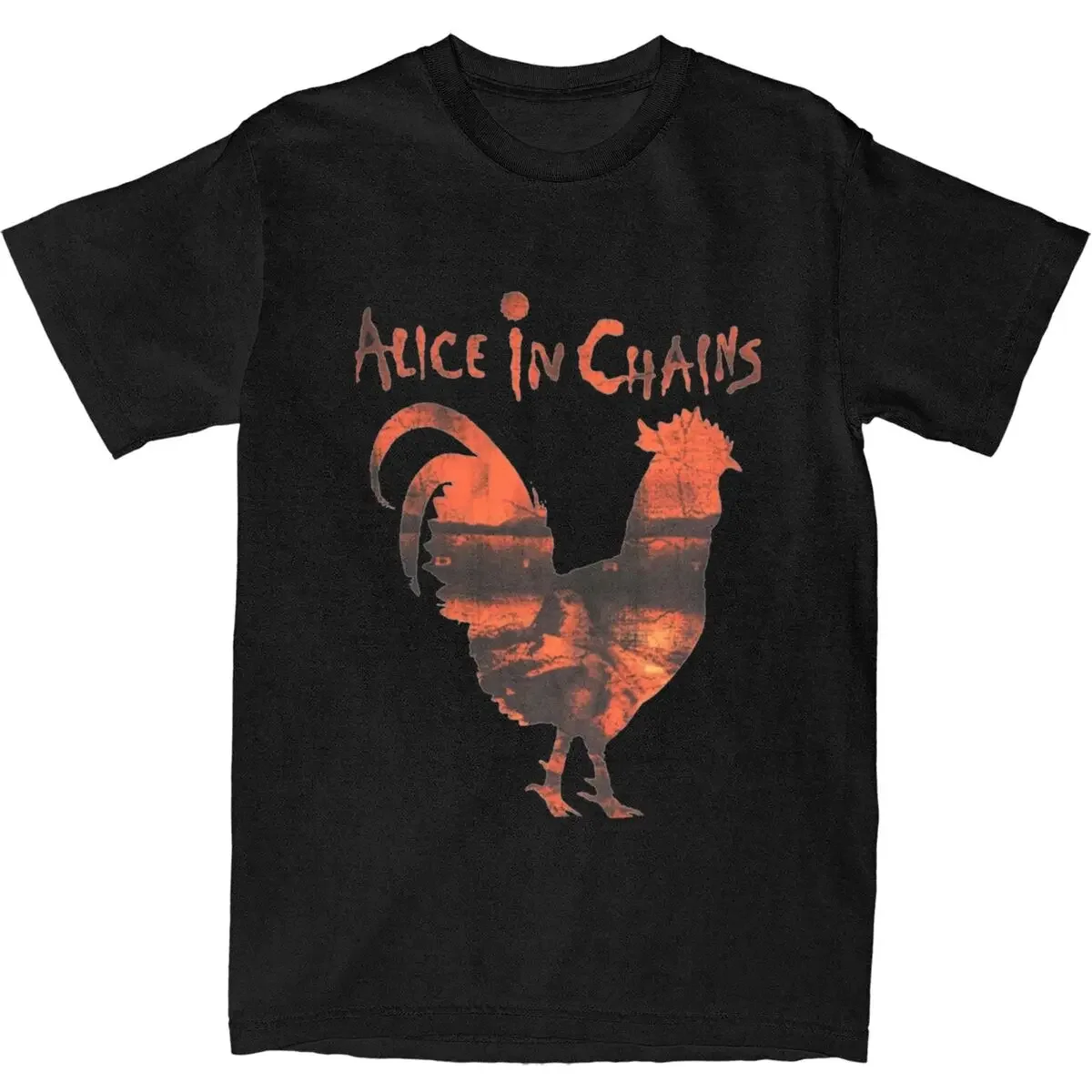 

Rooster Sunset T-Shirt Summer Alice in Chains Funny T-Shirts Cotton Novelty Tshirt For Male Short Sleeve Design Top Tees