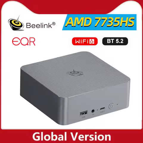 Beelink EQR7 AMD Ryzen 7 7735HS Windows 11 Pro Mini PC 1000M Lan WiFi6 BT5.2 4K HD Desktop Computer 24GB DDR5 Dual SSD 85W PSU