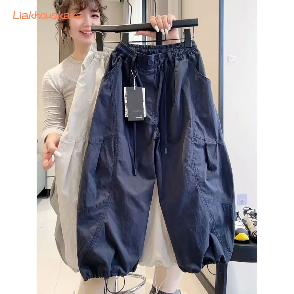 2026 Summer Thin Cotton Cargo Pants For Boys Girls, Cool Jogger Cuff Long Trousers Multi Pocket Elastic Waist All Match Pants