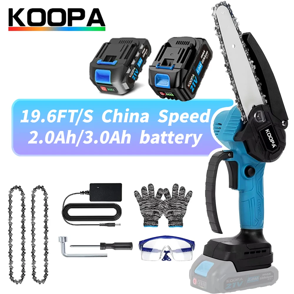 Koopa Tool Handheld Mini Chain Saw 6-inch, Cordless Portable Electric Chain Saw for Wood Cutting, Gardening Pruning