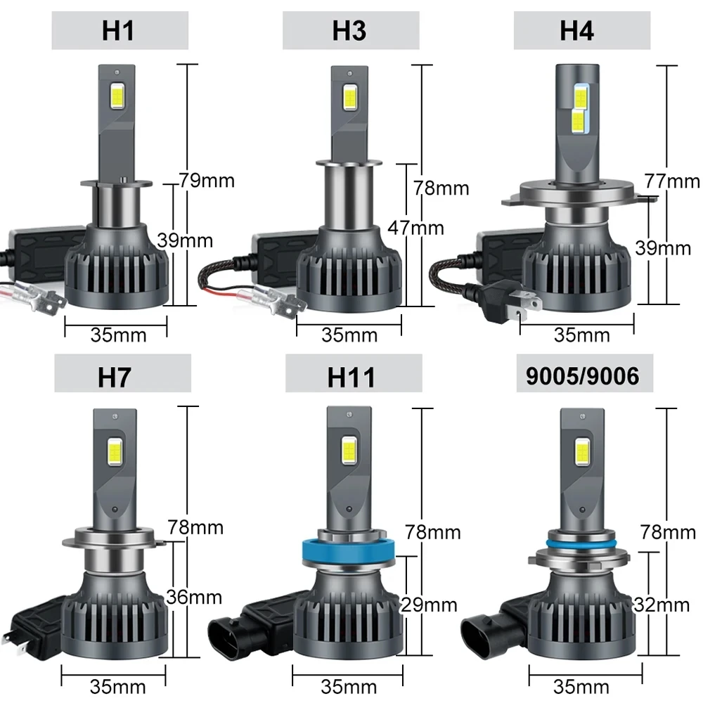 Imagem -03 - Led Canbus Farol Livre de Erros Faróis Automotivos h1 H11 9005 Hb3 Hb4 880 h8 h9 H11 h4 h7 h4 Csp3570 100w 12v Peças