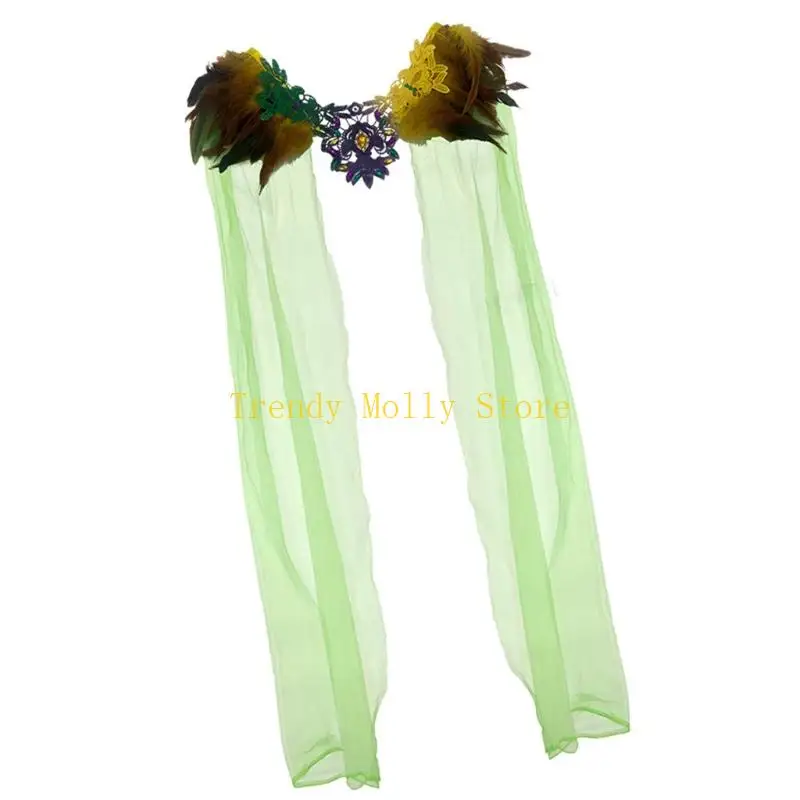 

N5KB Breathable Roleplay Garment Combining Three Color And Intricate Lace Patterns Fantasy Roleplay Accessory