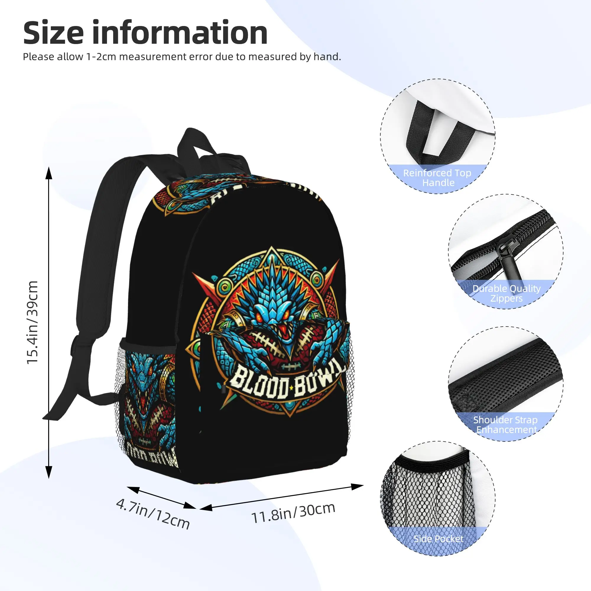 Lagrt Blood Bowl Backpack Hot Sale Daypack Large Capacity Boys Girls BookBag Shoulder Bags for Men Women School Bag