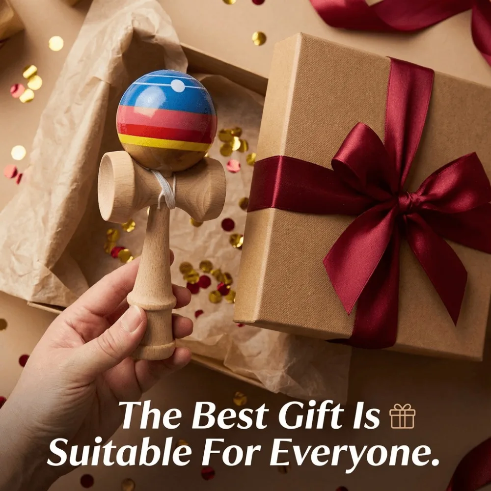 1pc Professional Kendama Sword Decor Skill Ball Beech Wood, Hand-Eye Coordination and Training Tool for Adults