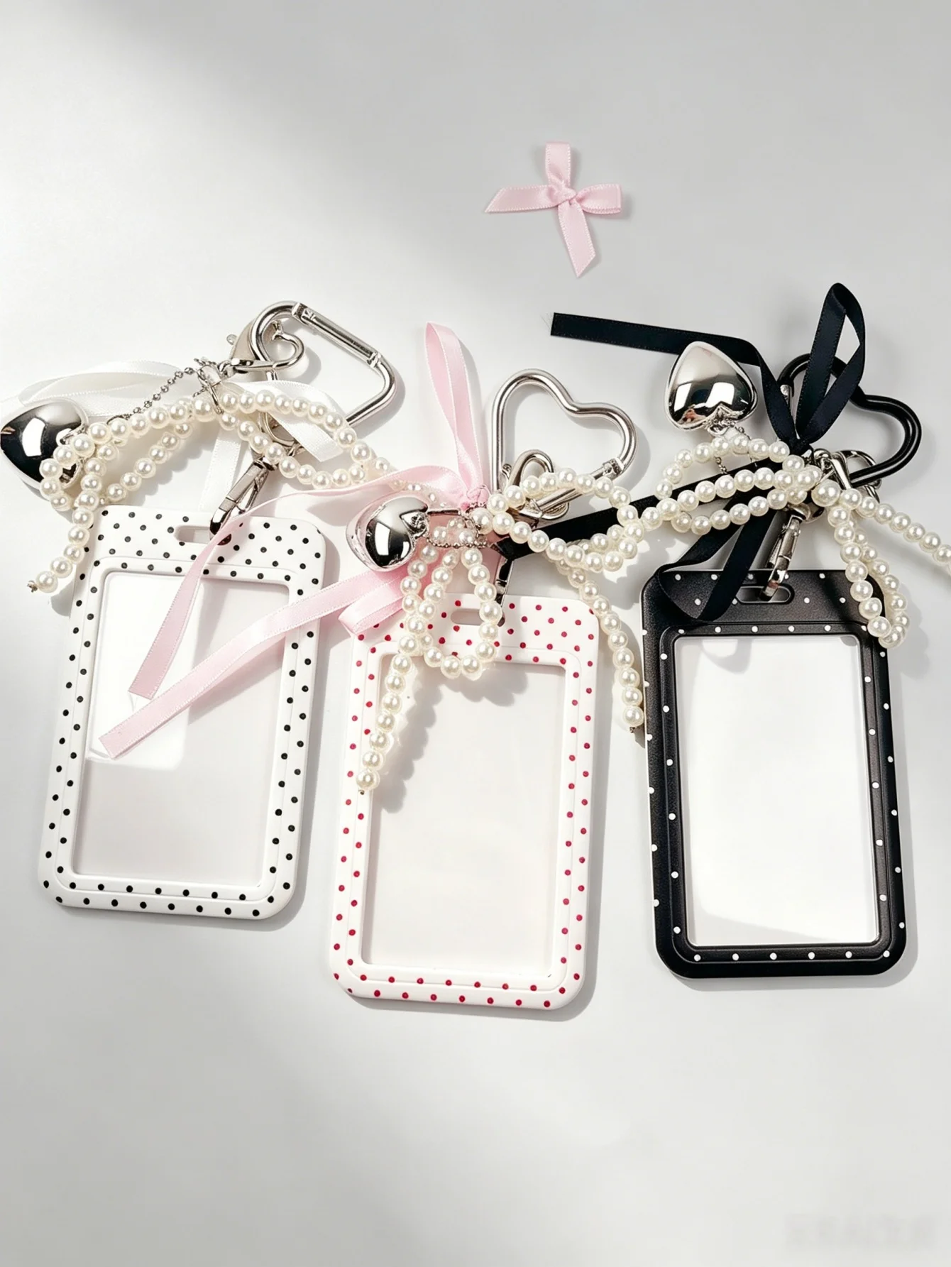 1 Piece of Polka Dot Printed Bowknot Bead Pendant Bag Accessory, Sweet and Cool Y2K Style, Suitable for Decorating Handbags, Crossbody Bags, Backpacks, Bag Charms, Keychains, Etc