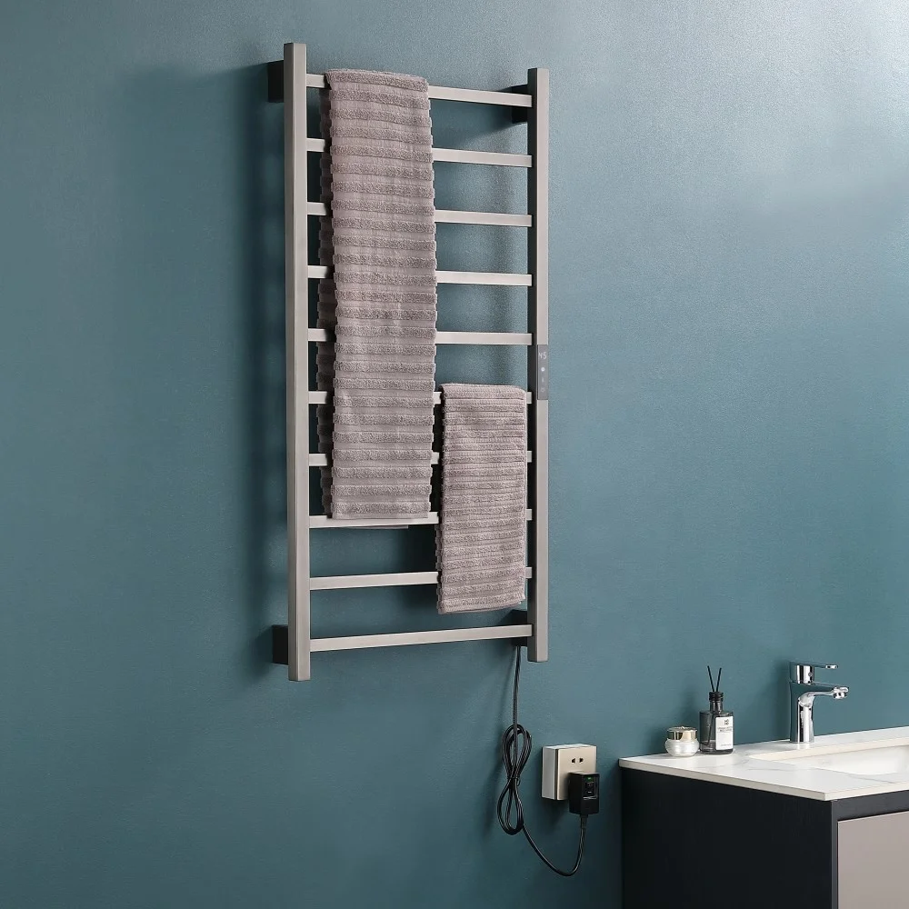 Bathroom Accessories Towel Rack Stainless Steel Electric Drying Warmer Wall Mounted Waterproof Digital Laundry Towel Rack
