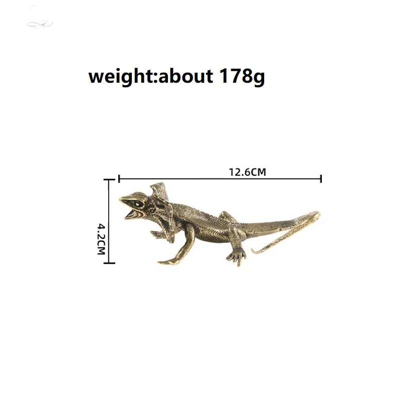 Antique Copper Lizard Statue Tabletop Small Ornament Vintage brass Animal Figurine Desk Decorations Accessories Home Decor Craft