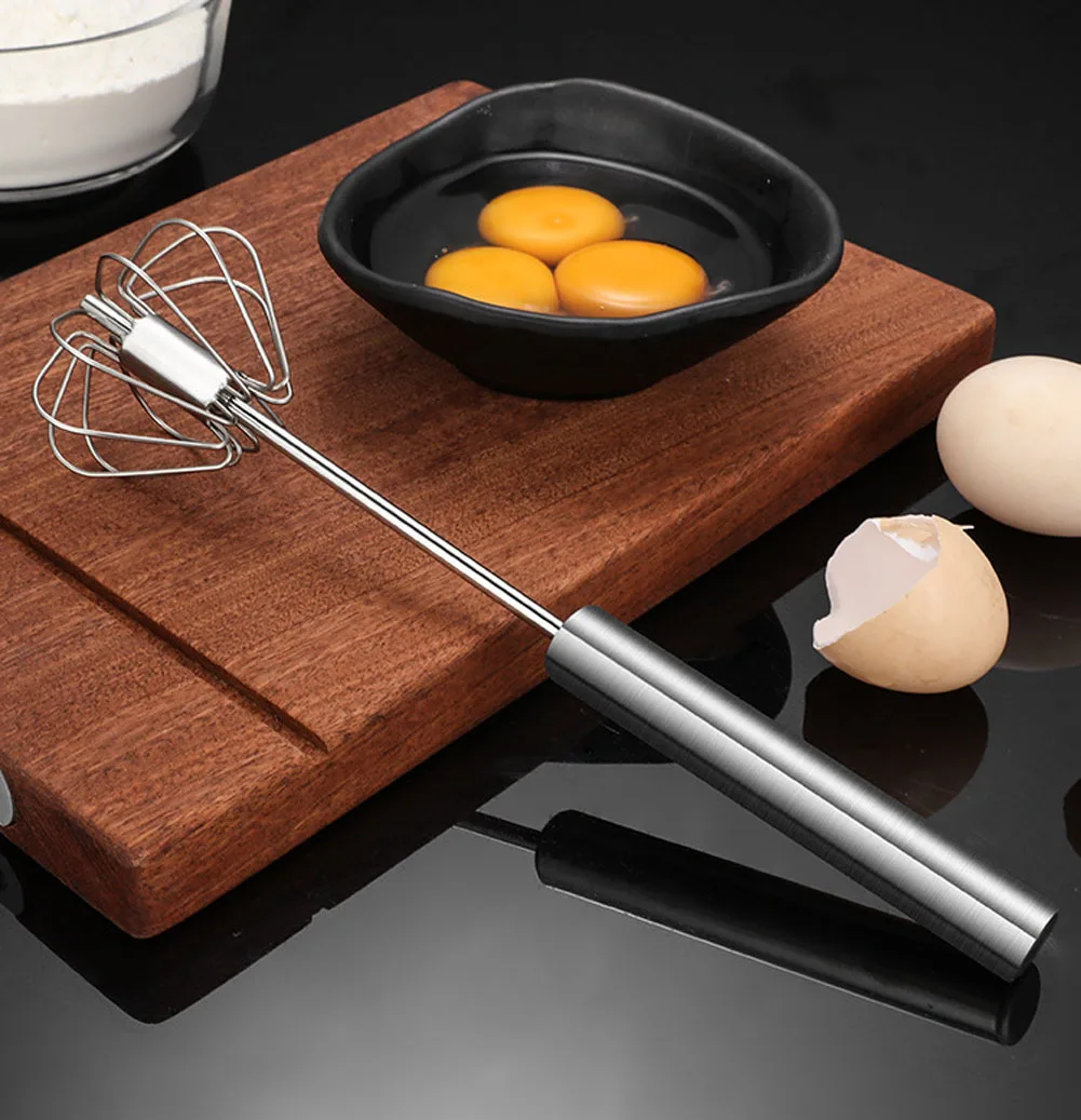 1PC Household Semi-Automatic Whisk Rotation Hand-held Whisk Kitchen Tool