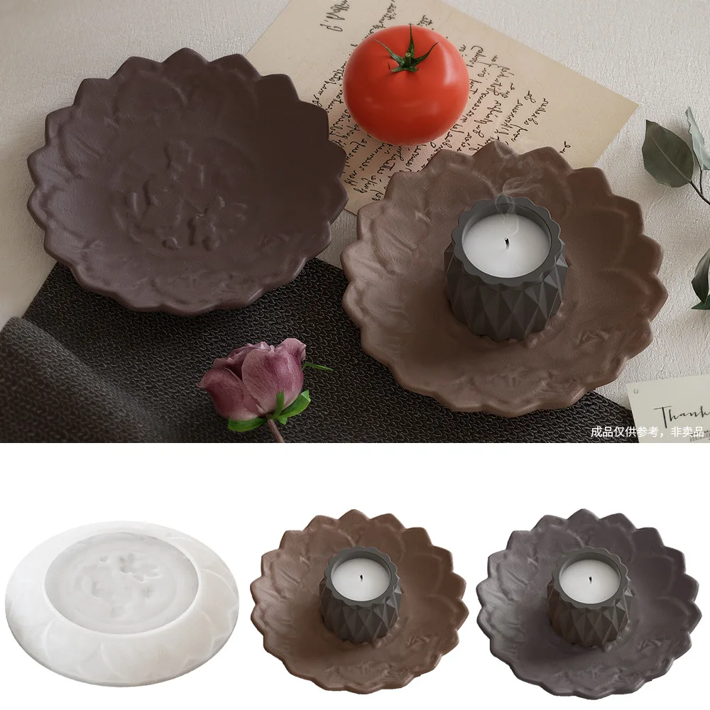 Lotus Storage Tray Silicone Mold for DIY Jewelry Display Fruit Plate Craft Making Plaster Resin Mold