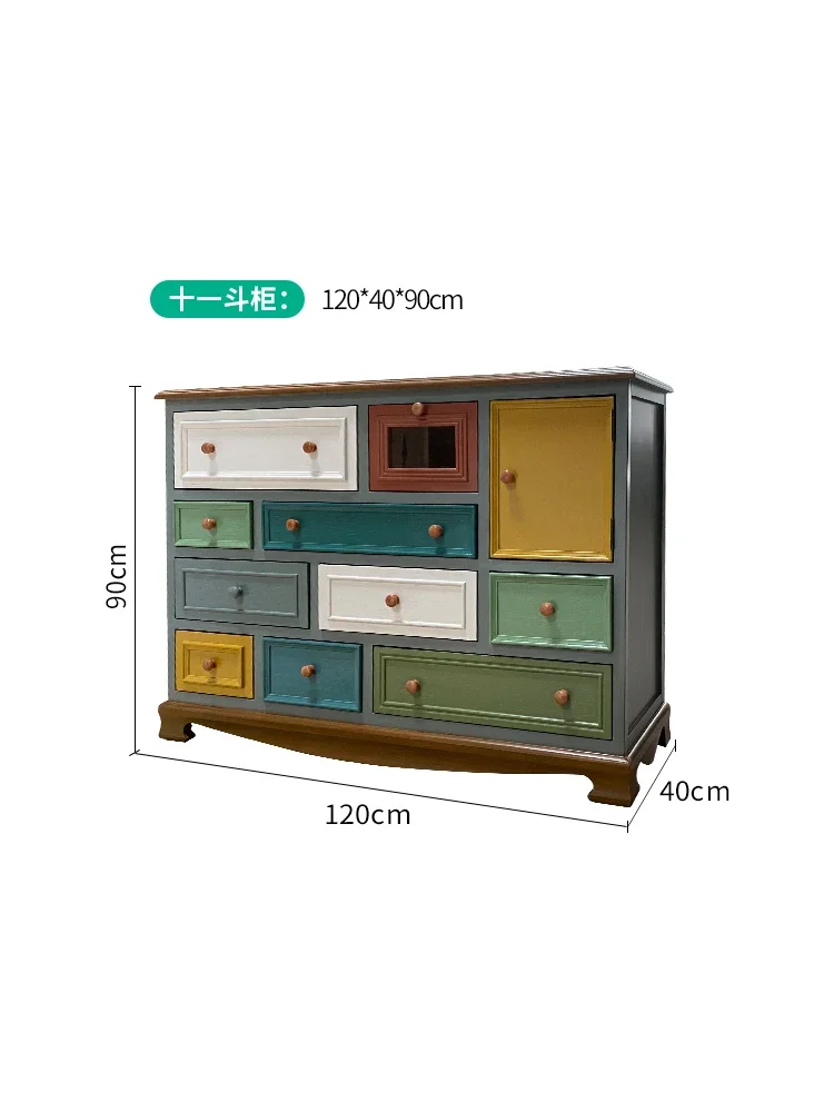 

TLL Ten-Drawer Cabinet Solid Wood Drawer Style Toy Storage Cabinet Locker Cabinet