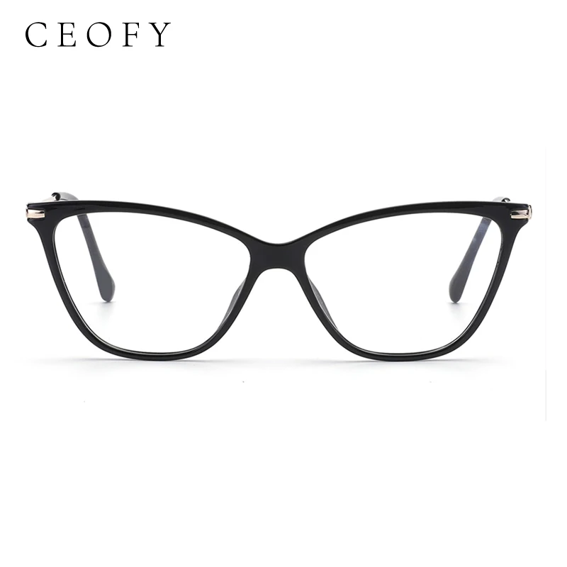 Ceofy Fashion Women Glasses Frame Cat Eye Optical Myopia Ultra-Light Prescription Eyeglasses Frame High Quality