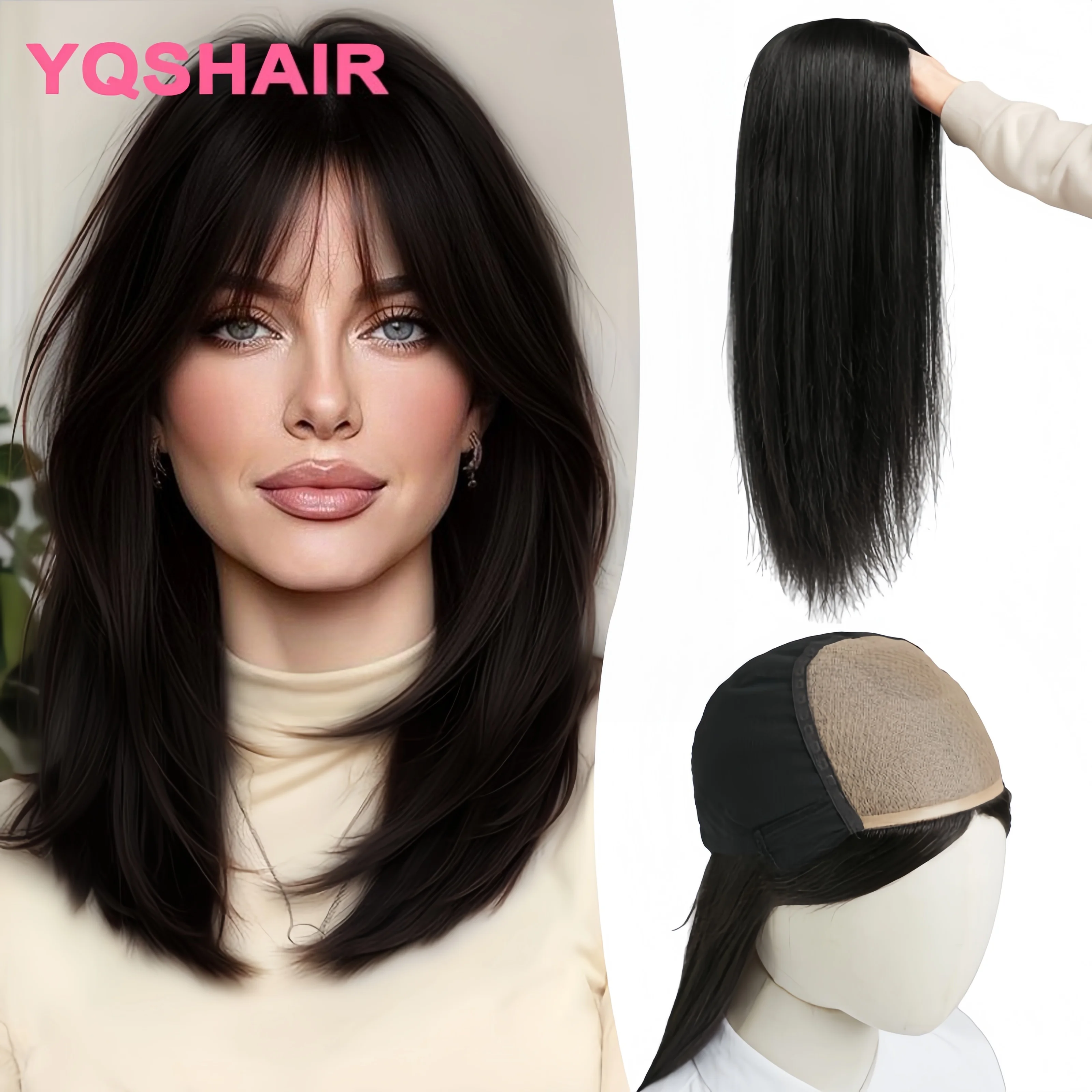 

Натуральный европейский парик из человеческих волос с шелковой основой и челкой, 6x6 дюймов, 22 дюйма, с полиуретановой окантовкой, для повседневного ношения