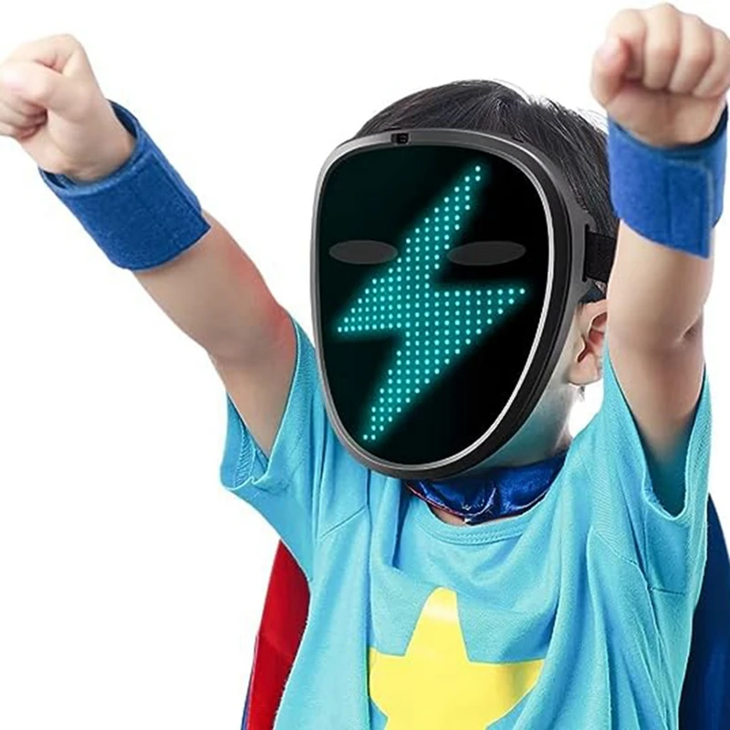 

LED Mask For Kid Transforming Light Up Face Mask Fit For Halloween, Birthday Party And Masquerade Party