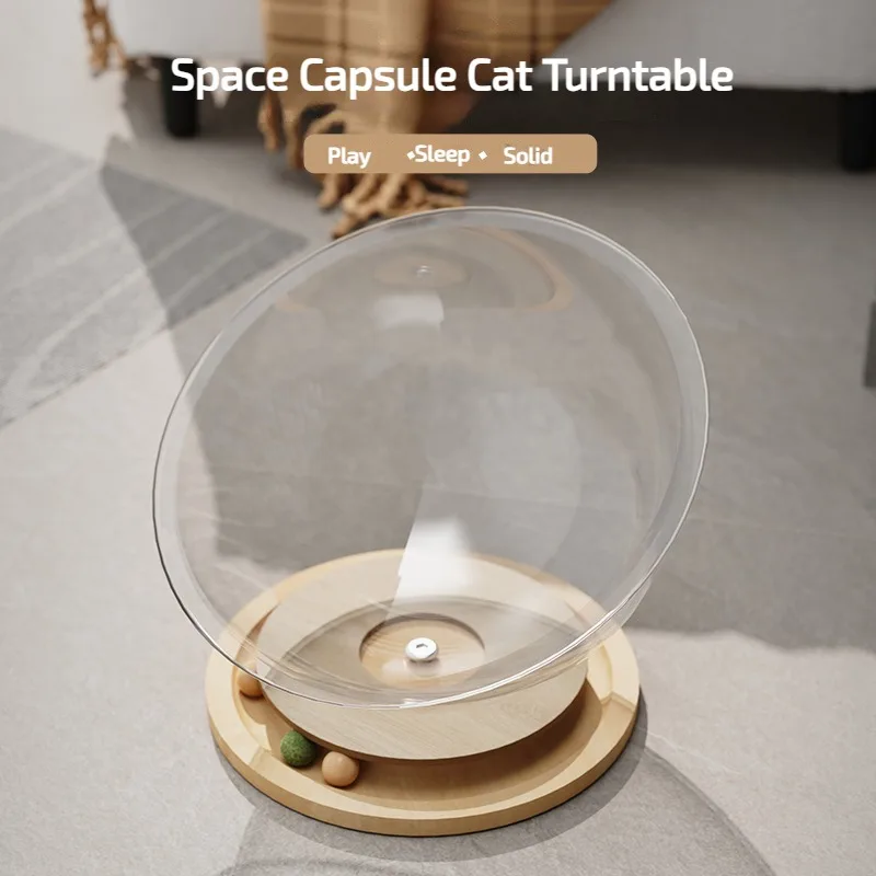 Space Capsule Cat Bed Transparnt Cat Sleeping Nest Small Pets Bed Toy for Cats All Seasons Universal Detachable Kittens Hammock