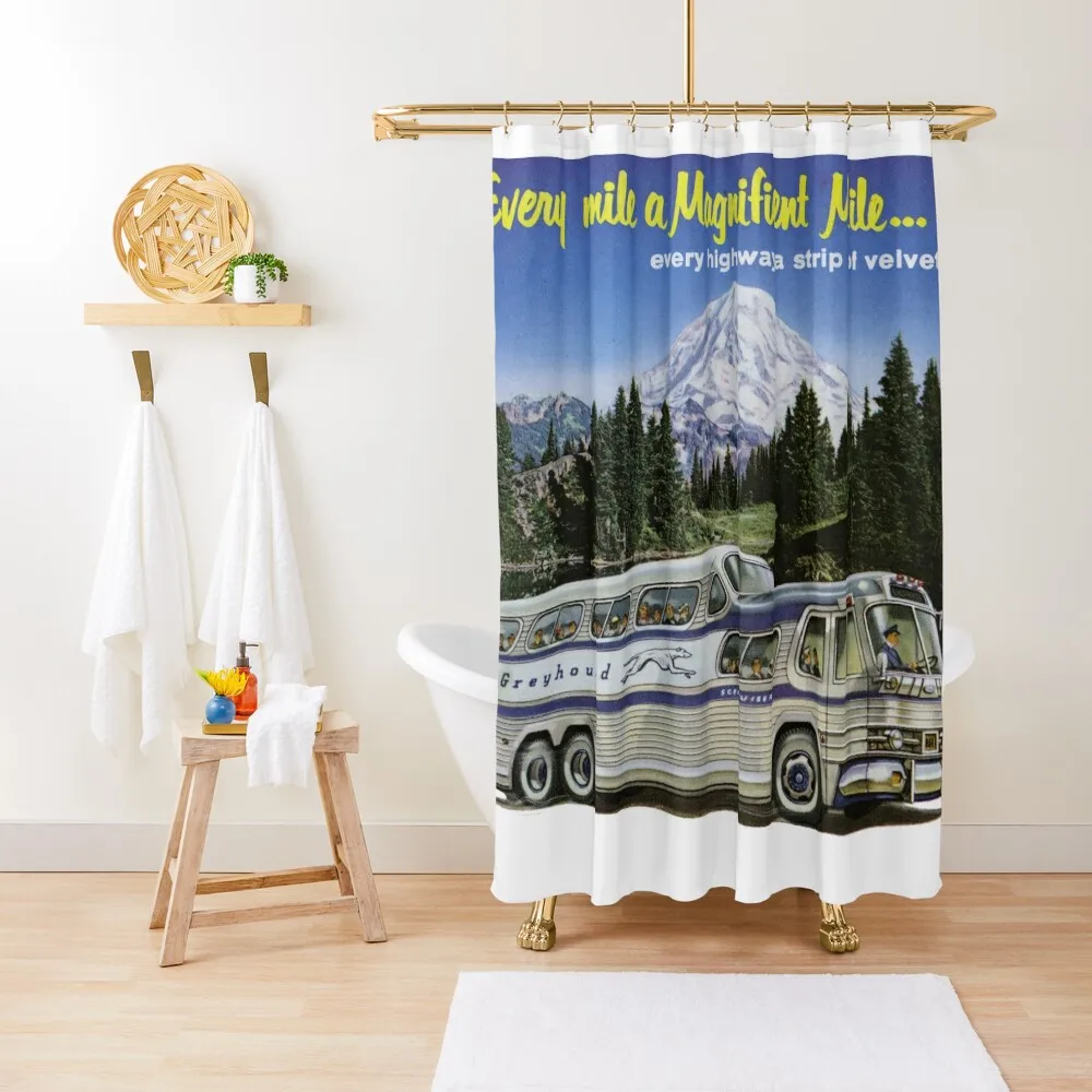 

The Greyhound. 1950s Adventures Start Here! Shower Curtain Shower Bath Luxury Bathroom Shower Set For Bathroom Curtain