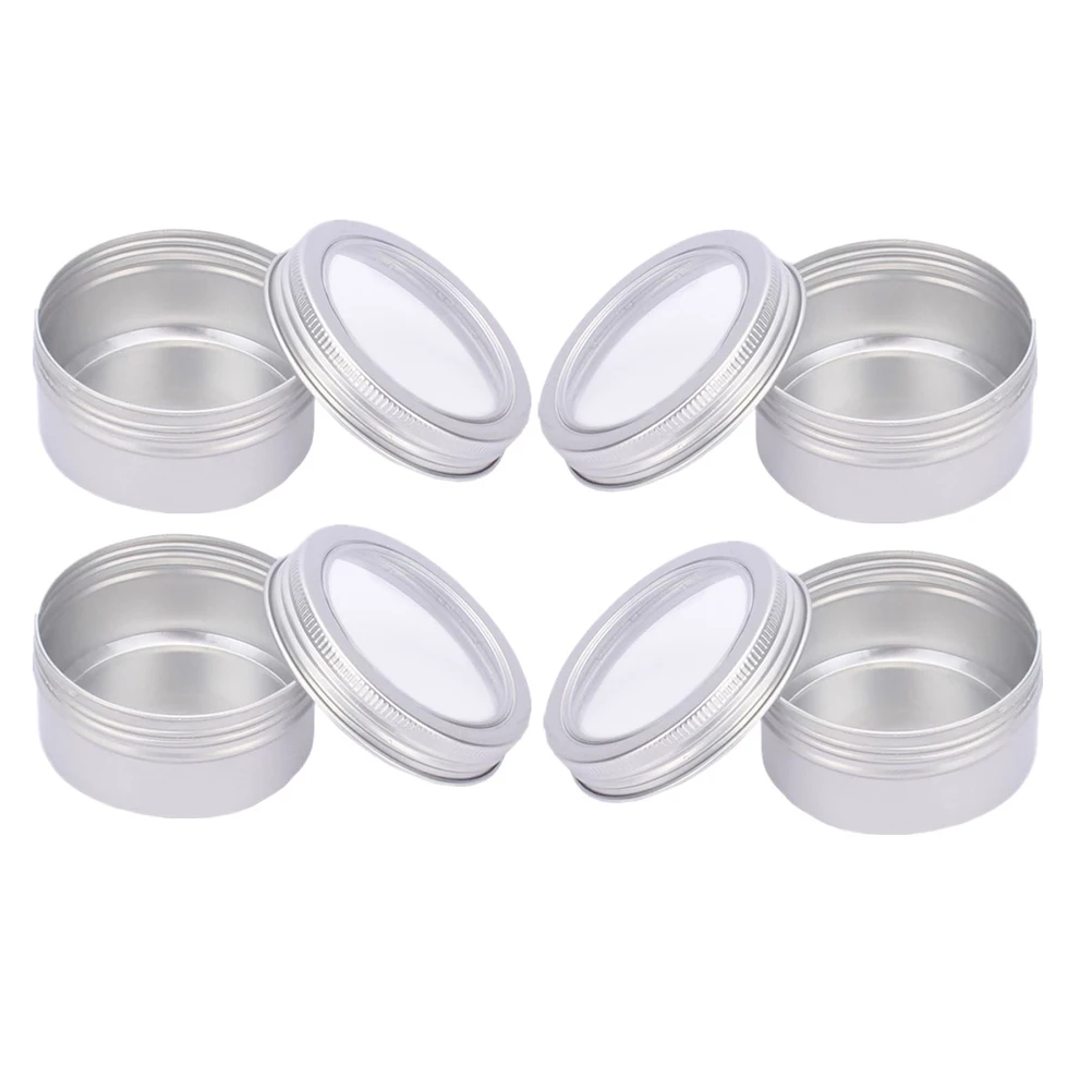 

6pcs Empty Aluminum Can Round Mini Cosmetics Travel Storage Refillable Leakproof Portable Ointment Container Mini