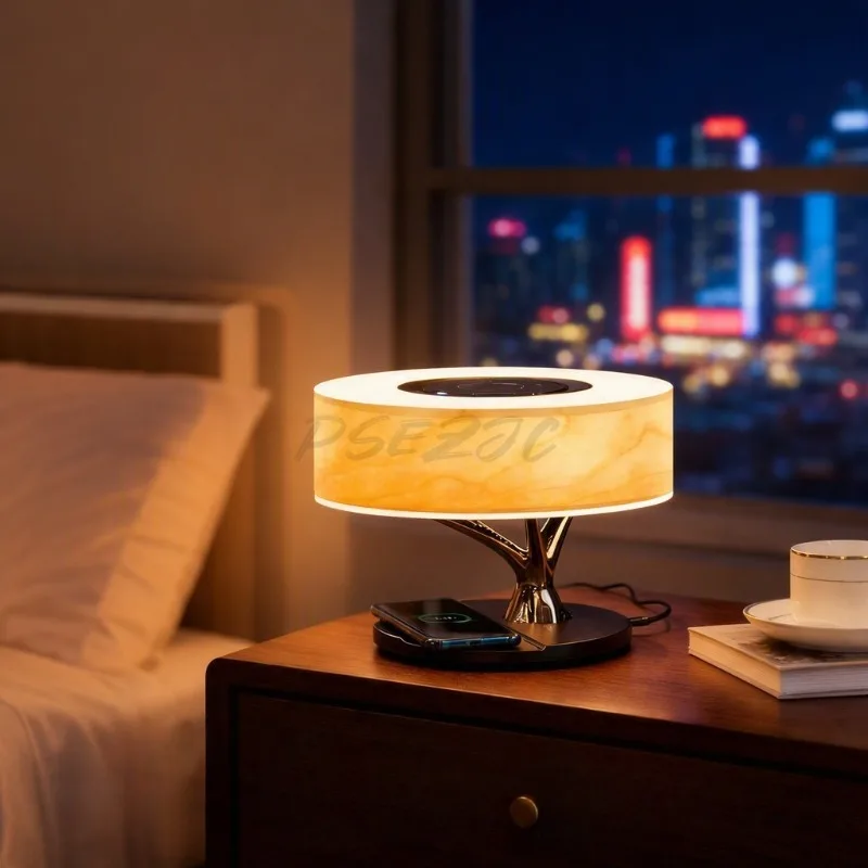 Intelligent Bluetooth 5.0 Eye Protection Desk Lamp Multi Functional Wireless Charging Bedroom Creative Bedlight